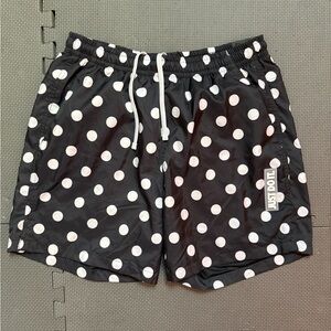 Nike Black and White Athletic Shorts with Polka Dot Design